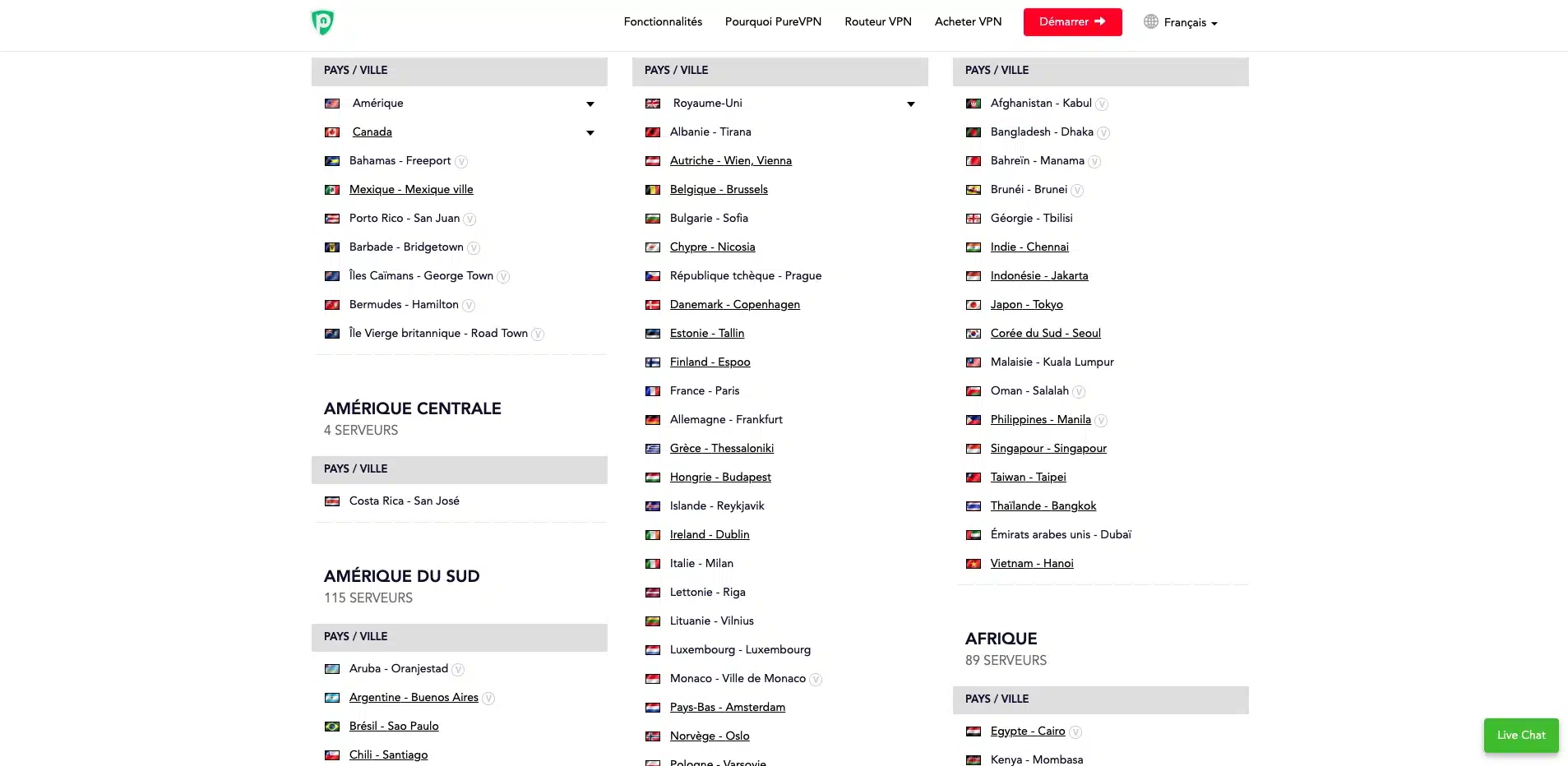 PureVpn est une application qui met à votre disposition de très nombreux serveurs à travers le monde