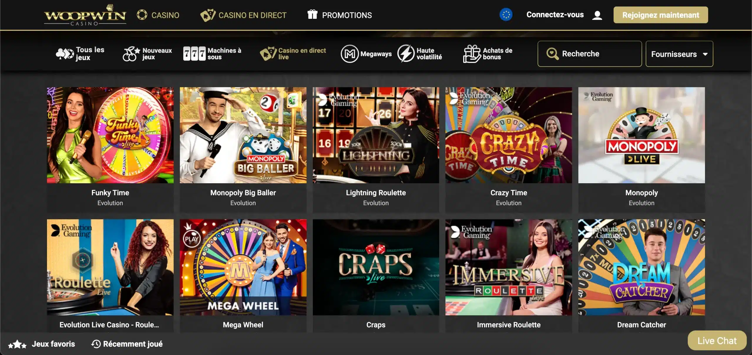 woopwin live casino