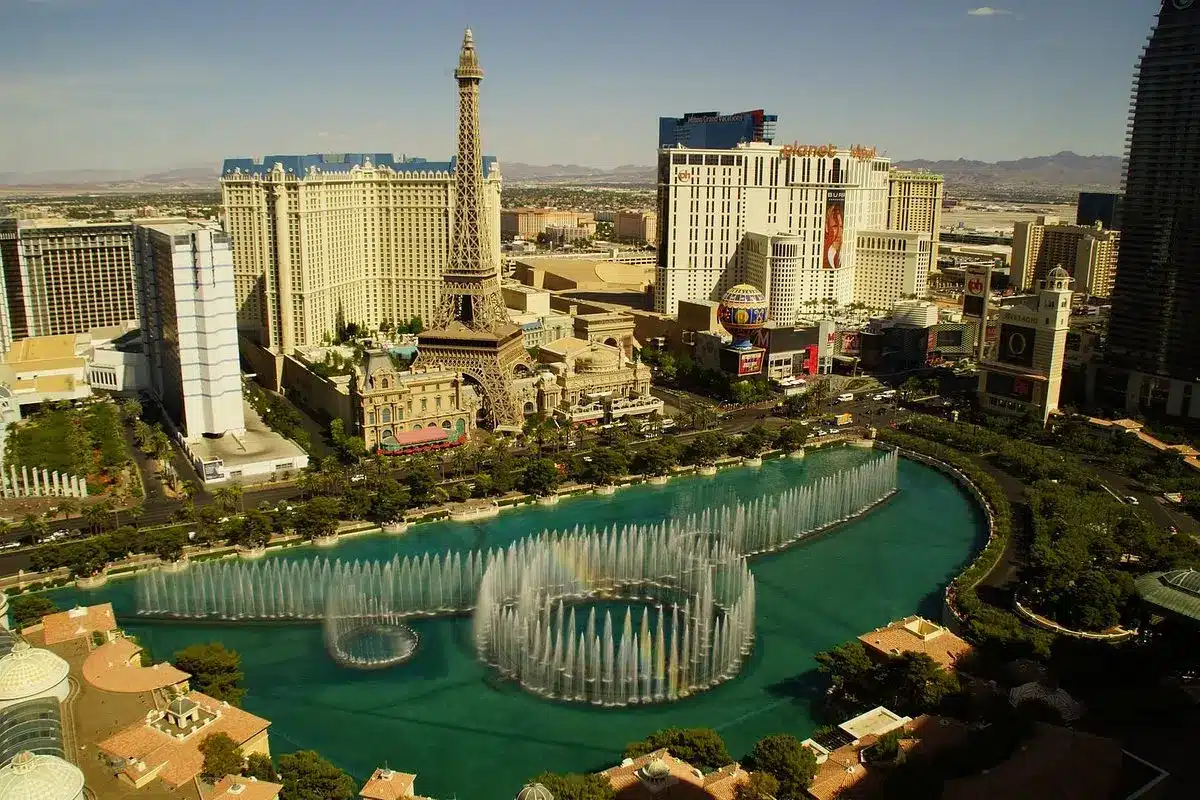 Les célèbres fontaines du casino Bellagio