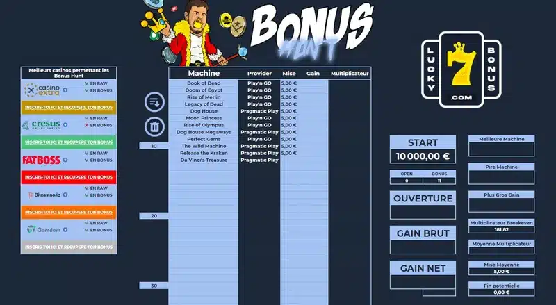 screenshot bonus hunt tableau