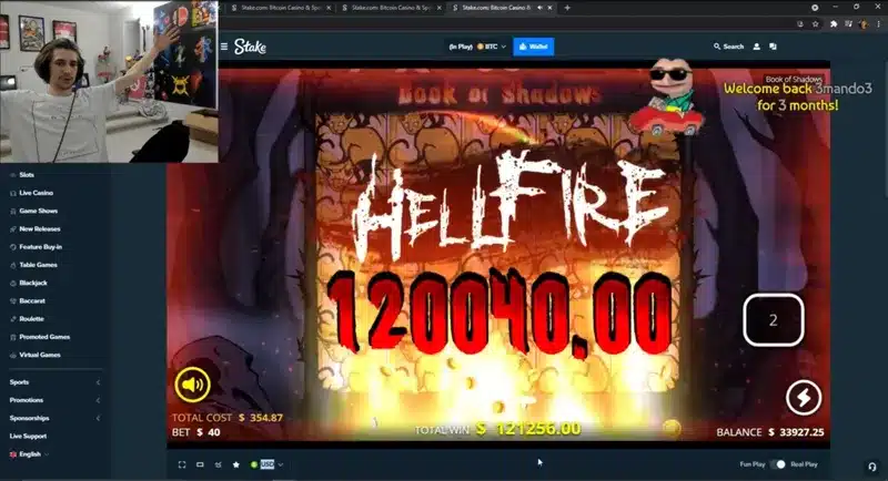 xqcow book of shadows big win