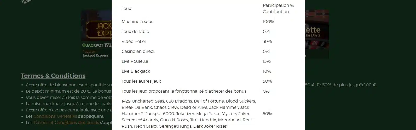 les termes et conditions des bonus du casino dublinbet