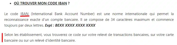 Code Iban