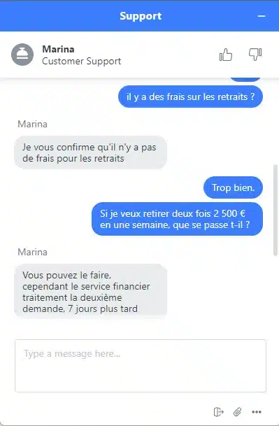 chat frais retraits
