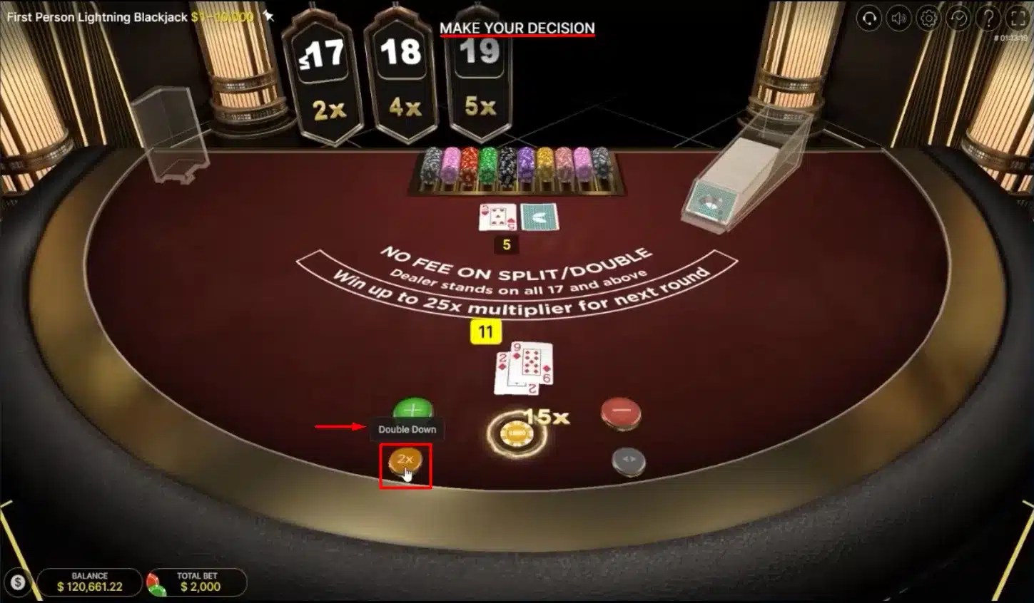 Double Lightning Blackjack