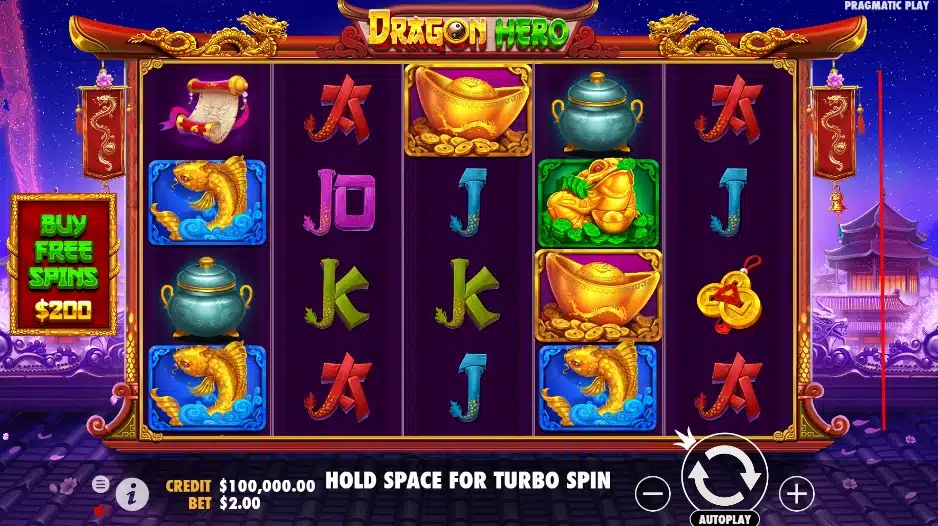 Dragon Hero est une machine à sous qui est assez volatile