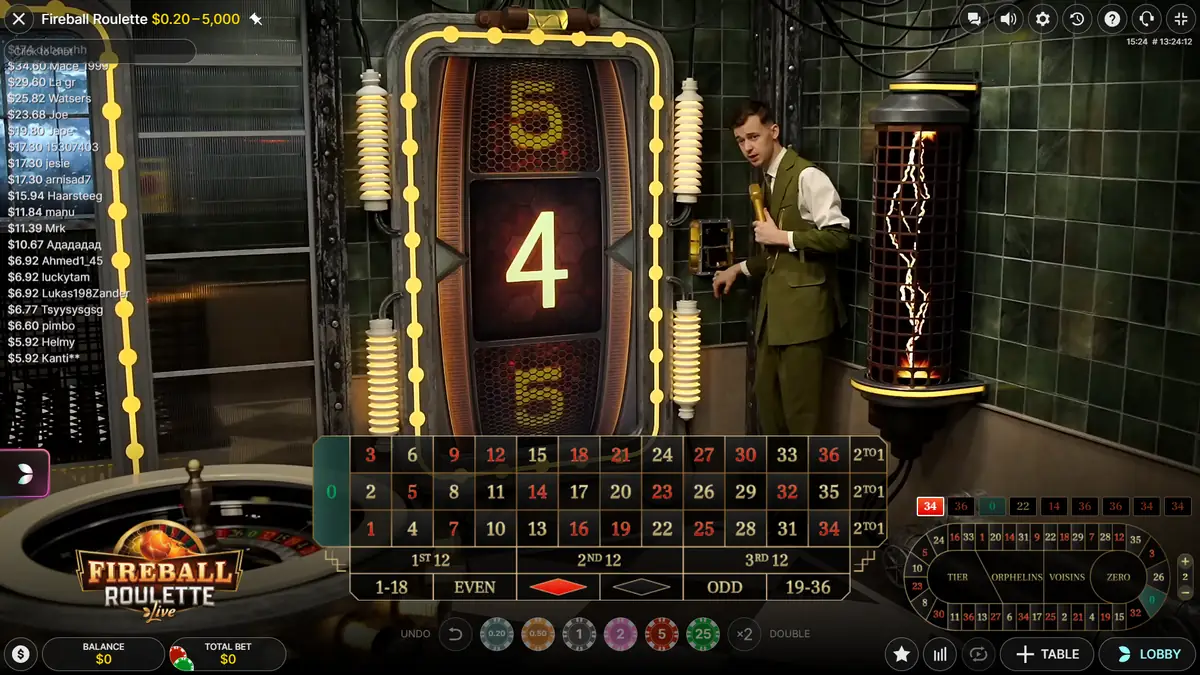 activation de la slot sur fireball roulette live