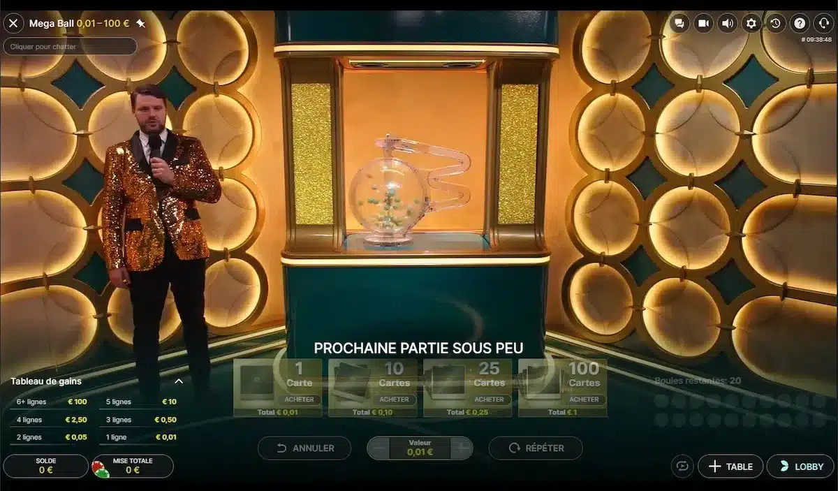 mega ball du studio Evolution