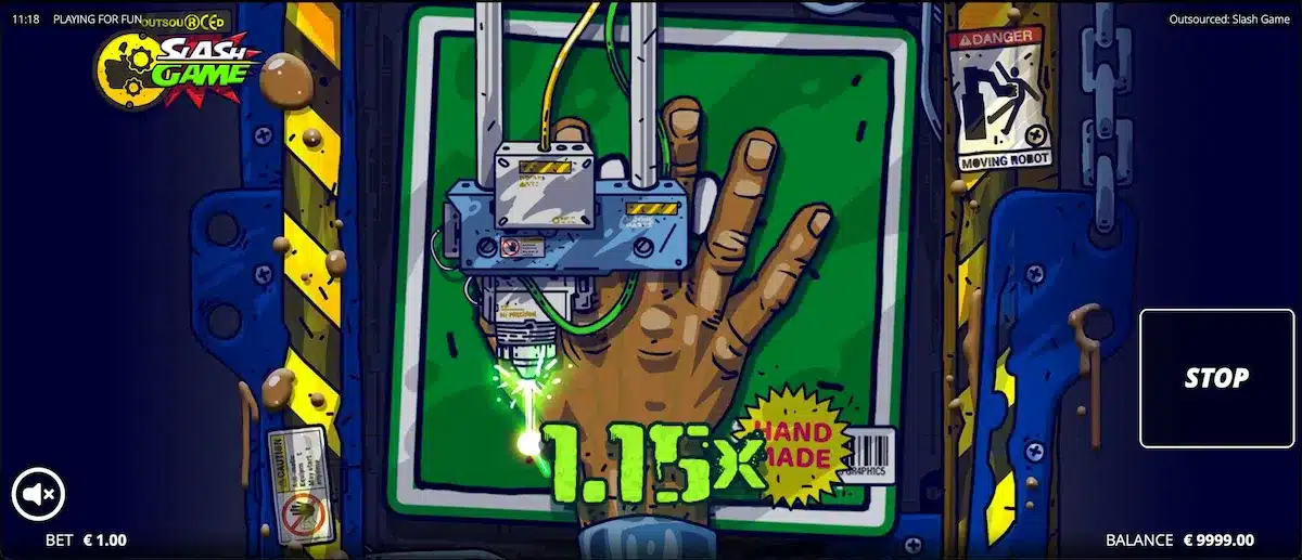outsourced slash game laser
