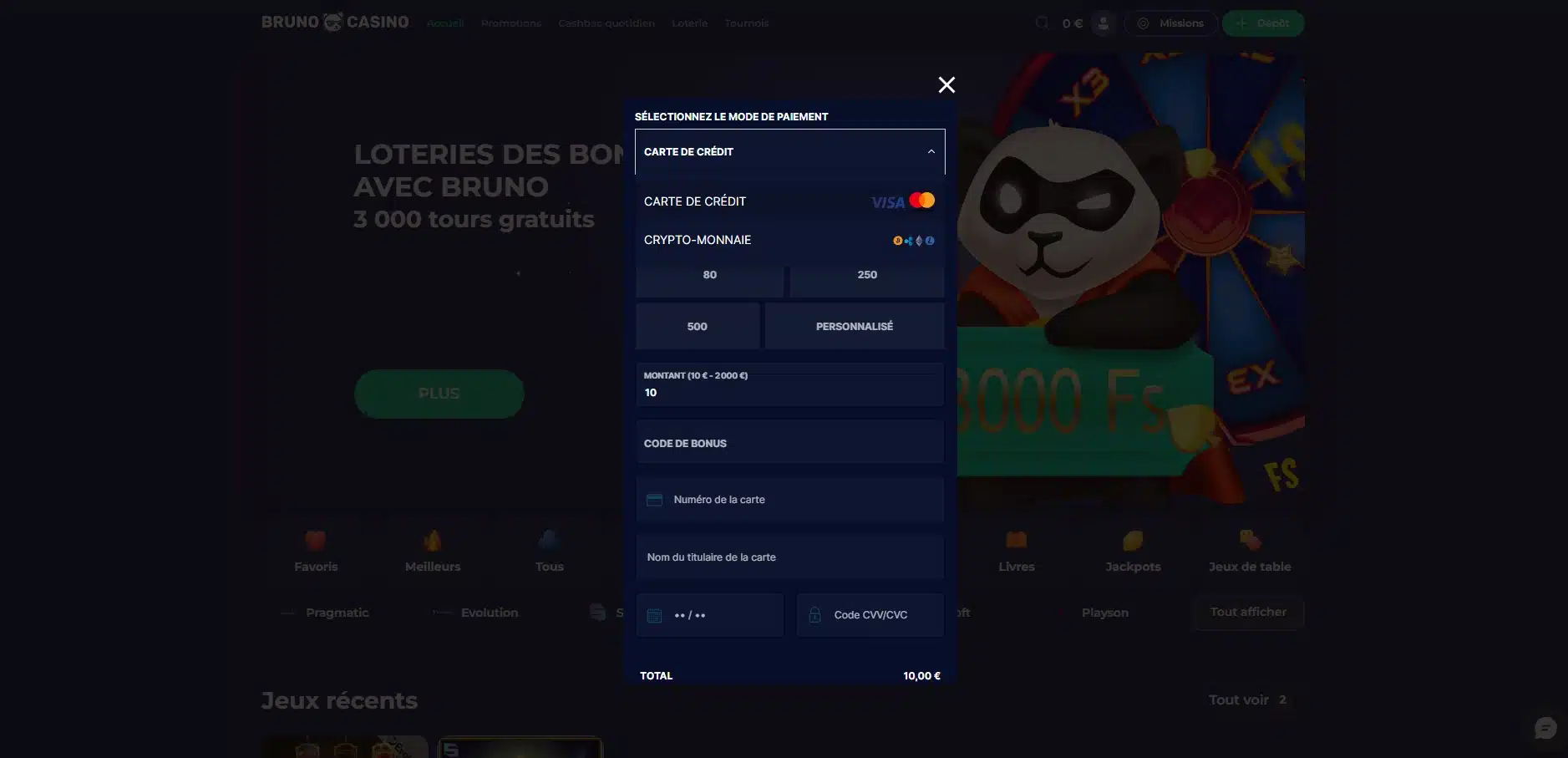 Votre dépôt ne prendra que quelques secondes pour arriver sur votre compte