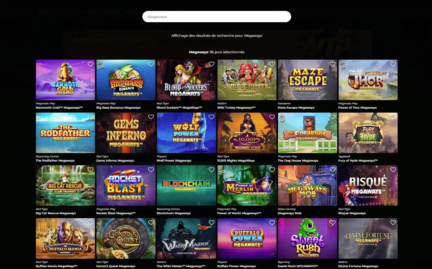 Jeux Megaways