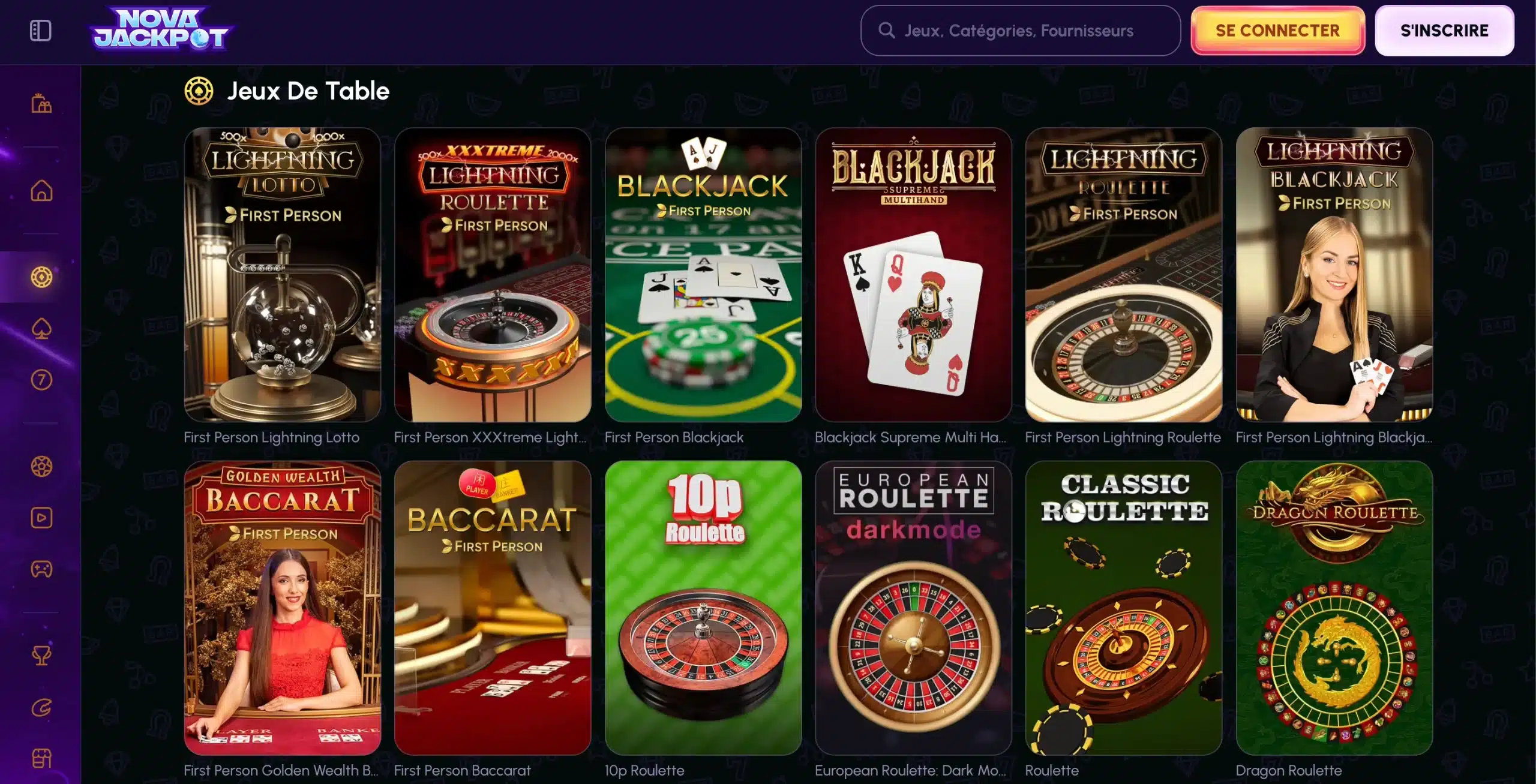 jeux de table novajackpot