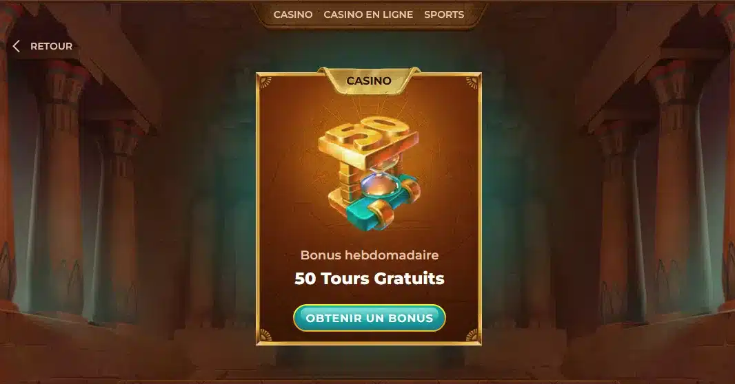 Bonus hebdomadaire AmunRa
