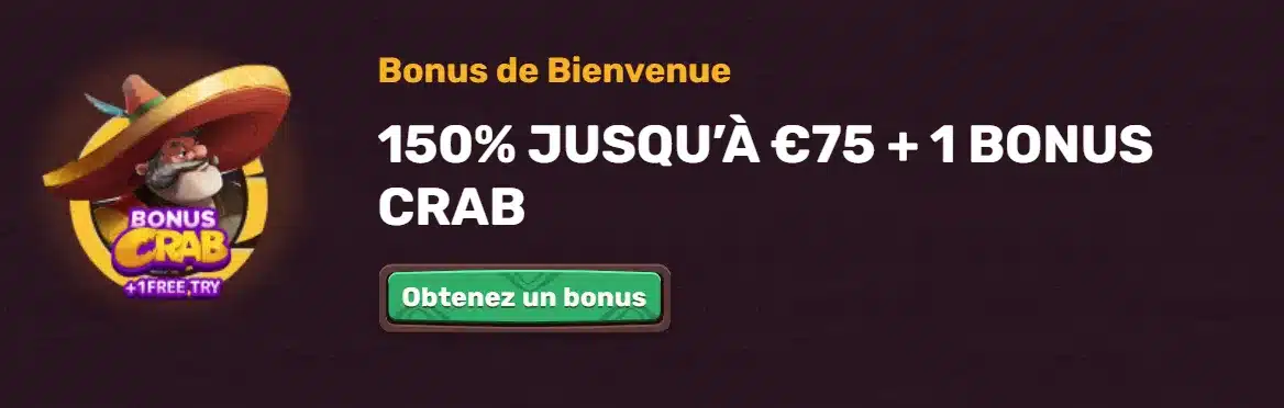 Bonus de bienvenue jusqu'à 75€