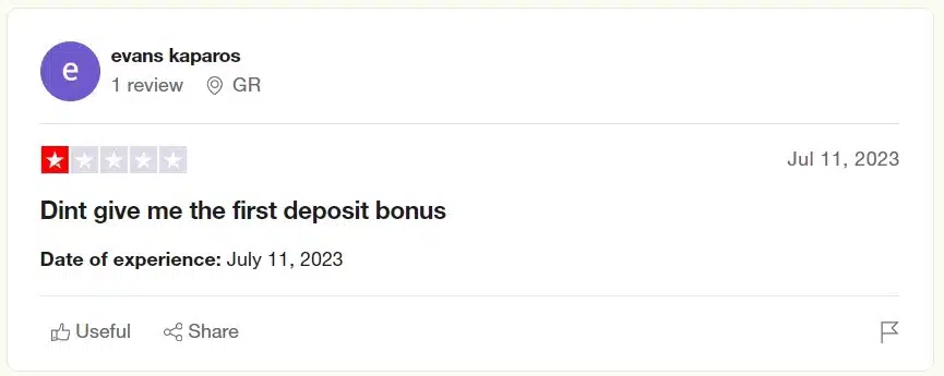 avis negatif trustpilot 7signs casino
