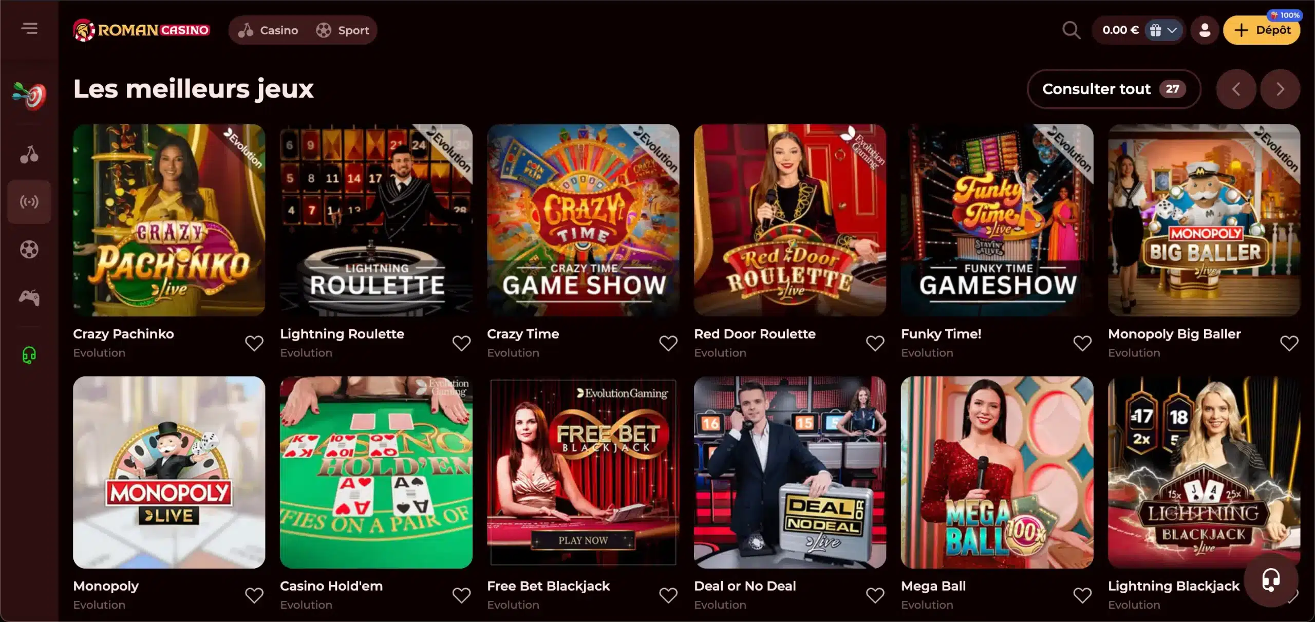 roman casino live casino