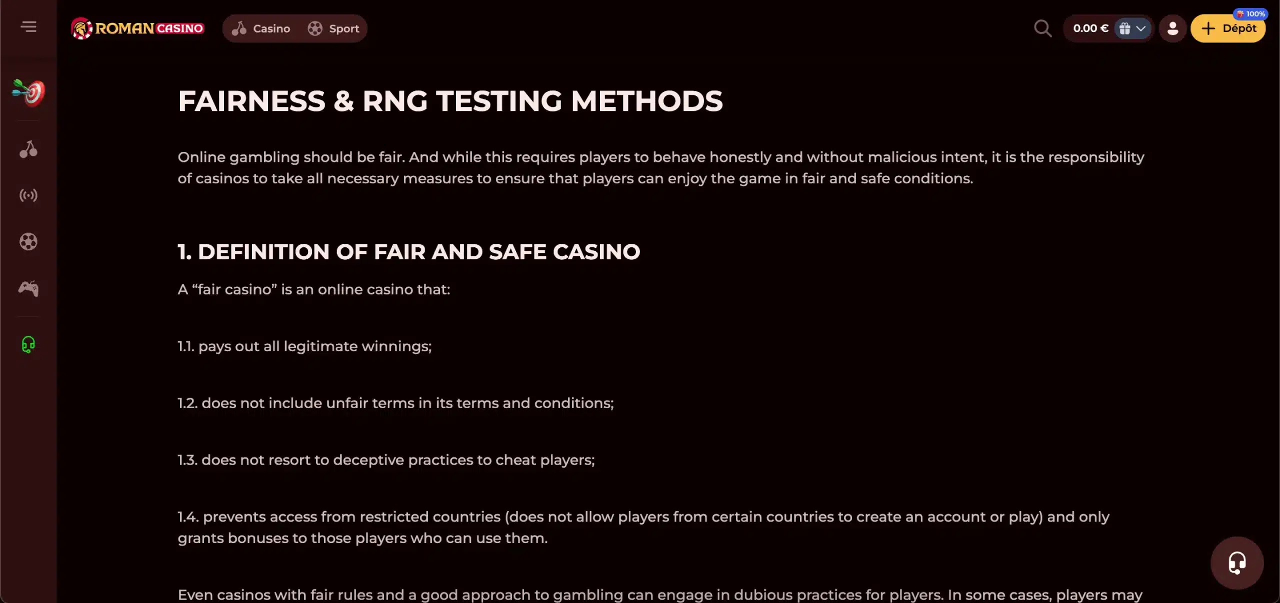 roman casino rng