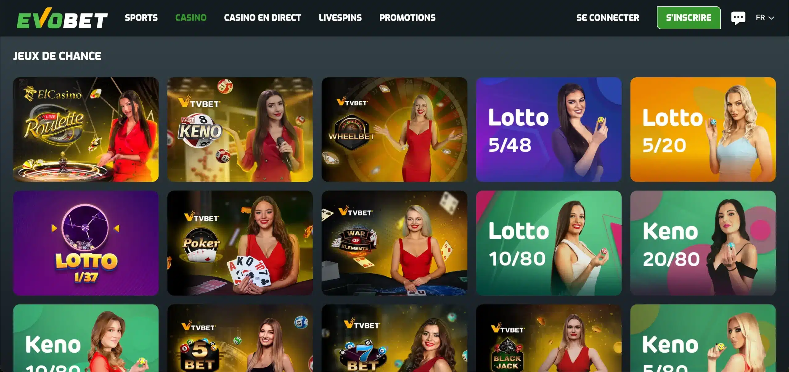 evobet jeux de chance