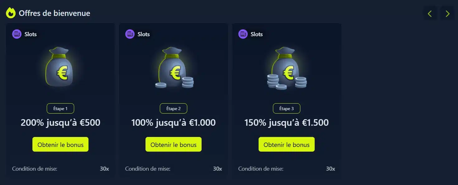 bonus de bienvenue casino