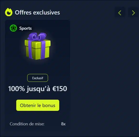 Bonus de bienvenue Sport