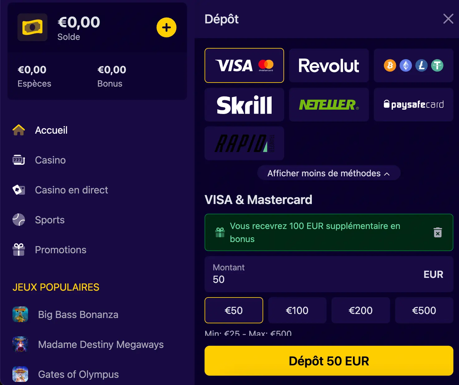slottio dépôt