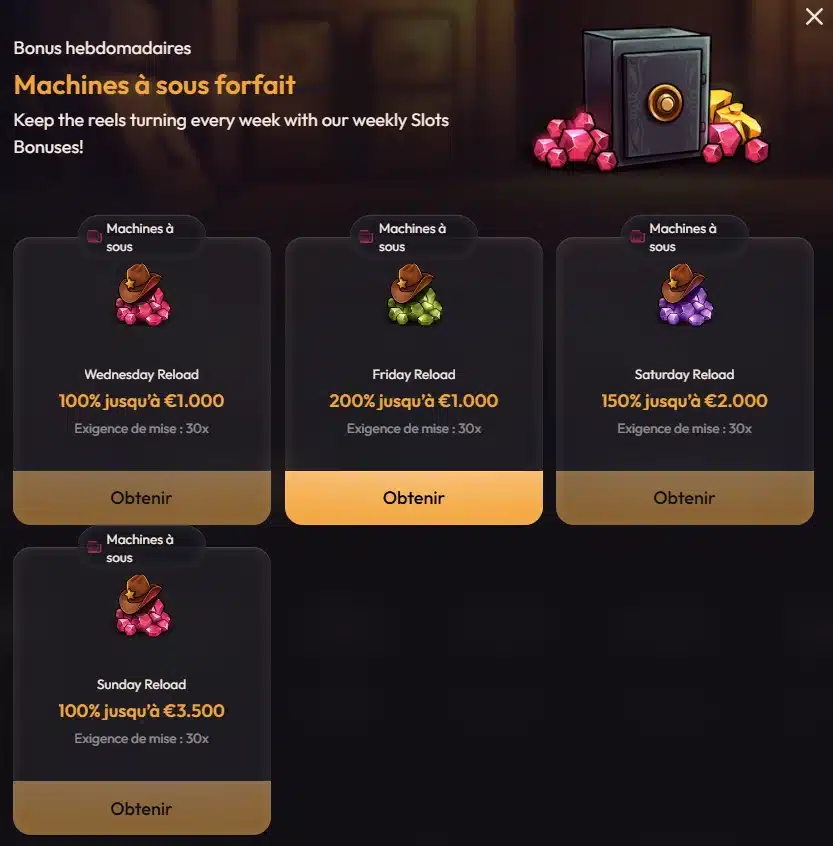 Bonus hebdomadaires