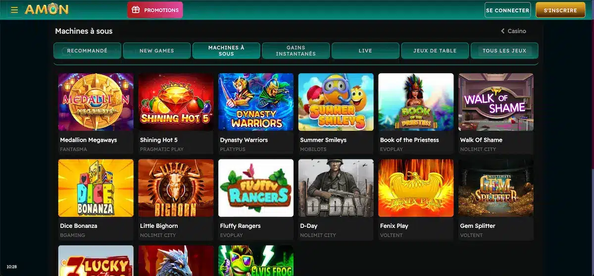 amon casino machines à sous