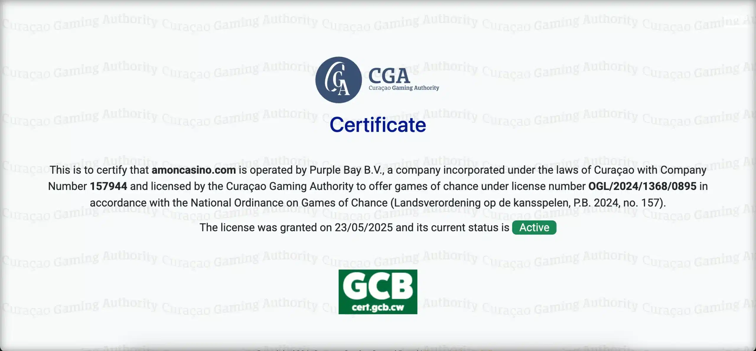 amon casino licence
