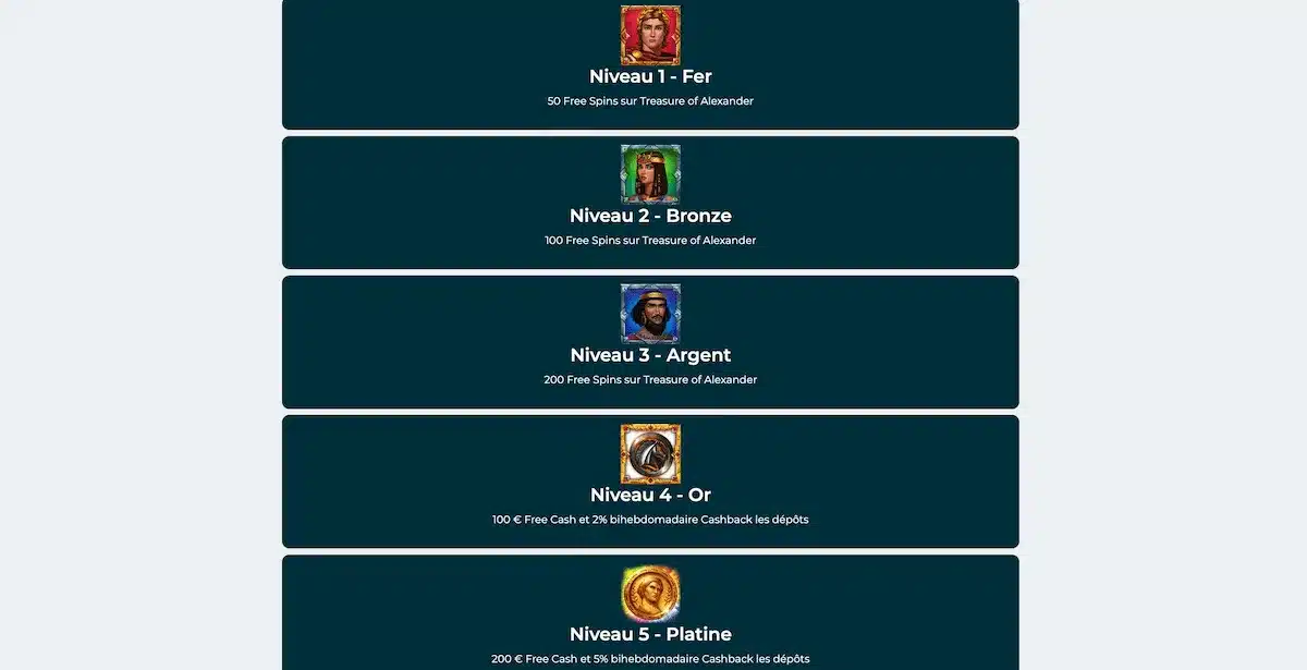 programme vip alexander casino