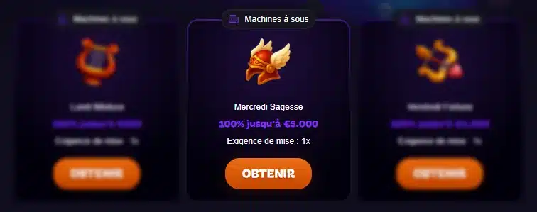 bonus du mercredi sur aphrodite casino