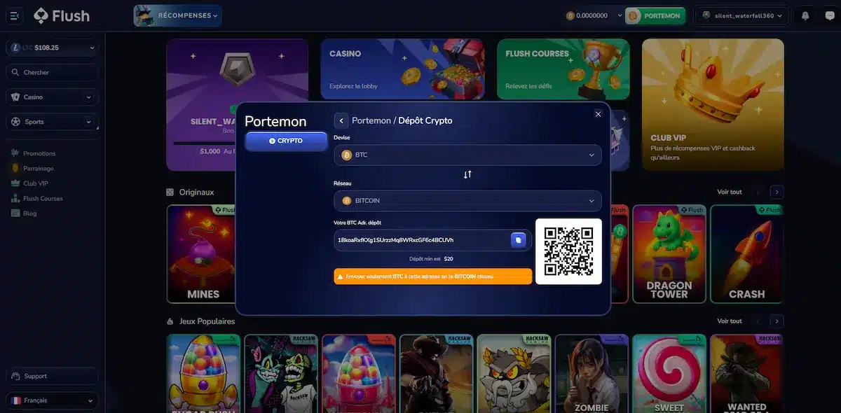 Voici la seconde et dernière étape pour déposer argent flush casino