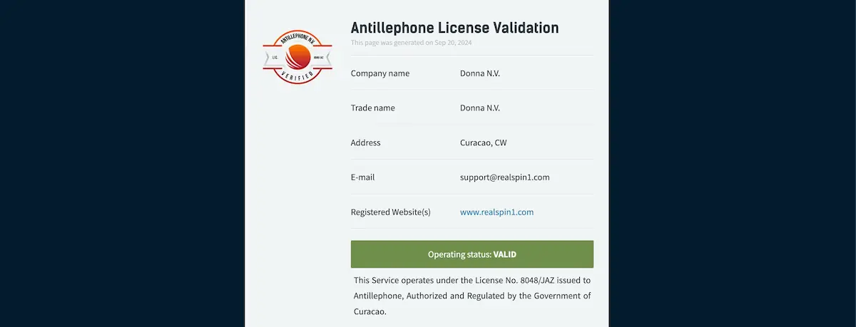 licence realspin