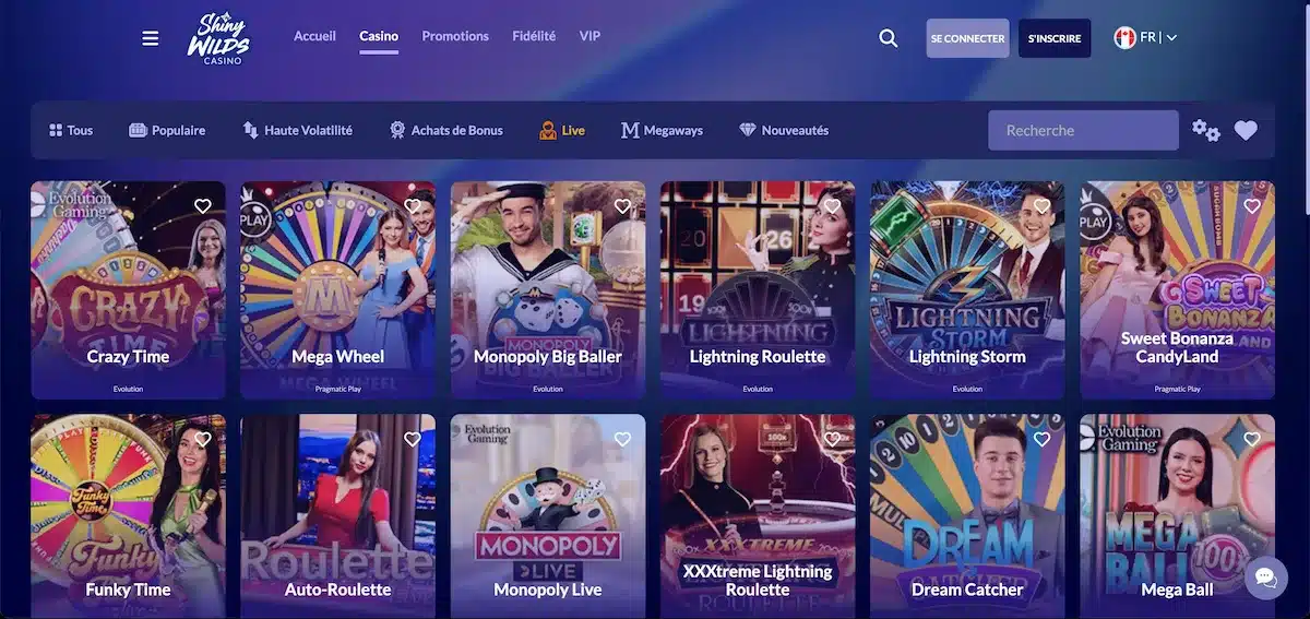 shiny wilds casino en ligne