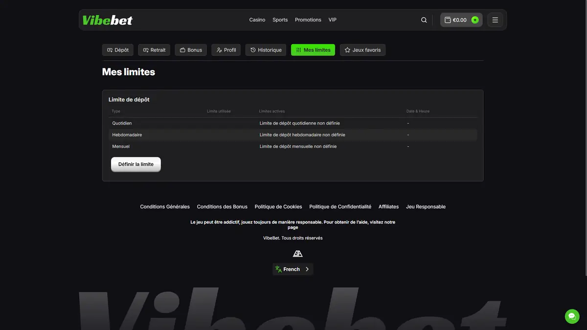 jeu responsable sur vibebet
