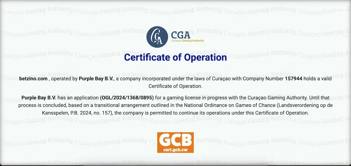 betzino licence