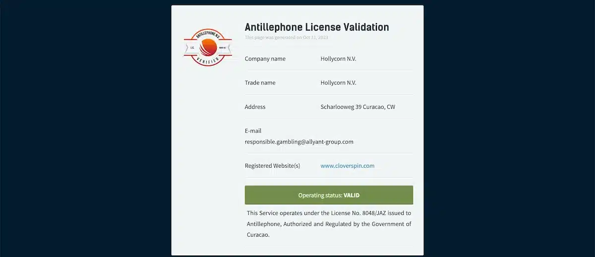 Licence Cloverspin