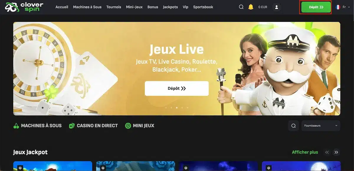 dépôt cloverspin