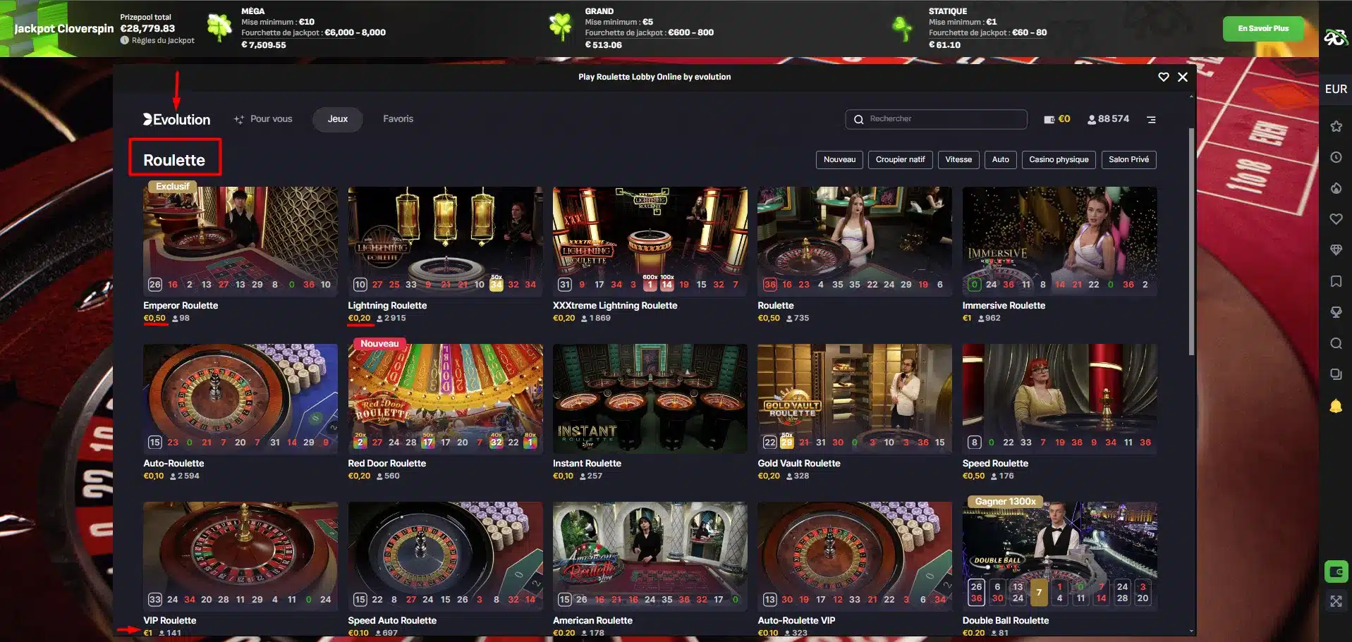 Choisir tapis roulette