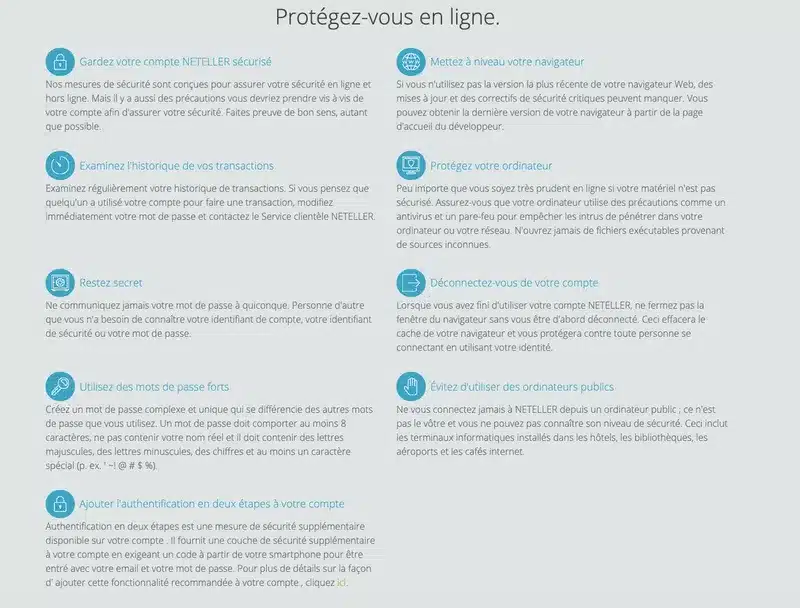 règles pour se protéger en ligne