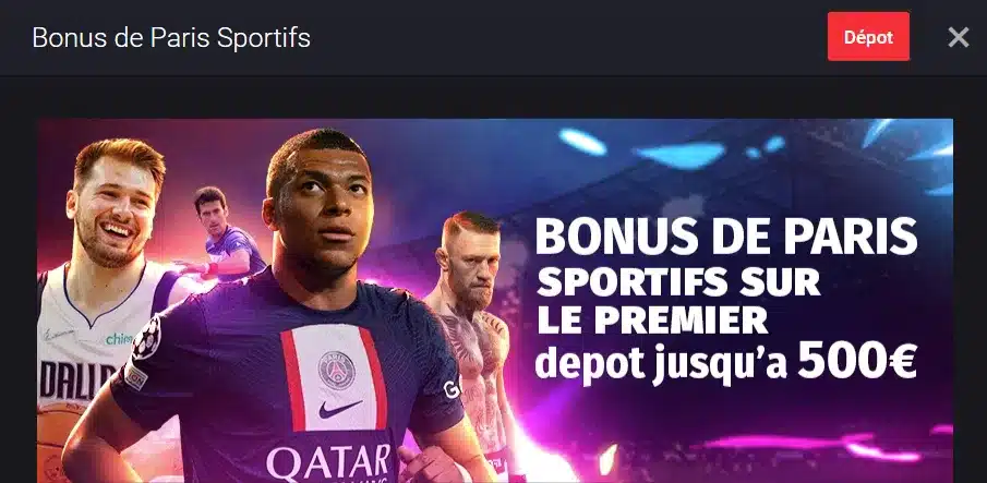 Bonus de bienvenue de pari sportif