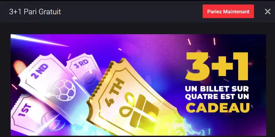 3 + 1 pari gratuit promotion