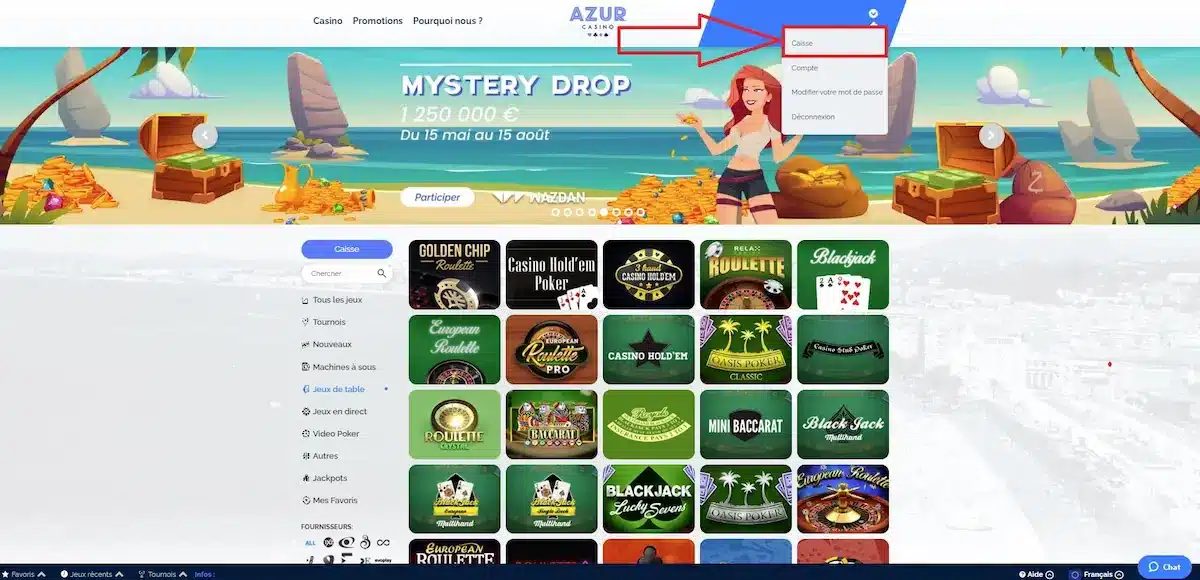 Déposer en virement bancaire sur Azur, étape 1 Déposer en virement bancaire sur Azur, étape 1