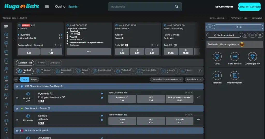 Bookmaker de Hugo Bets