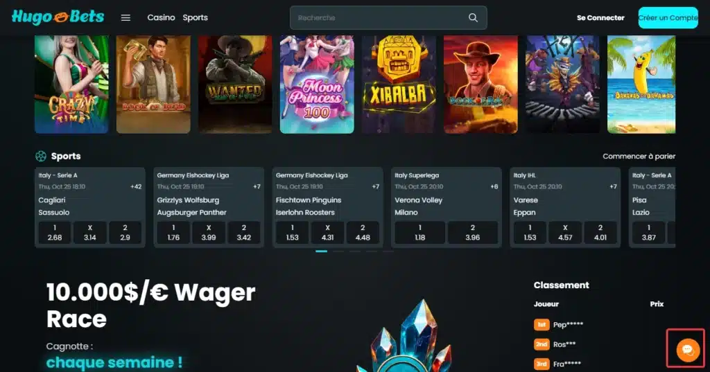 Service client Hugo Bets