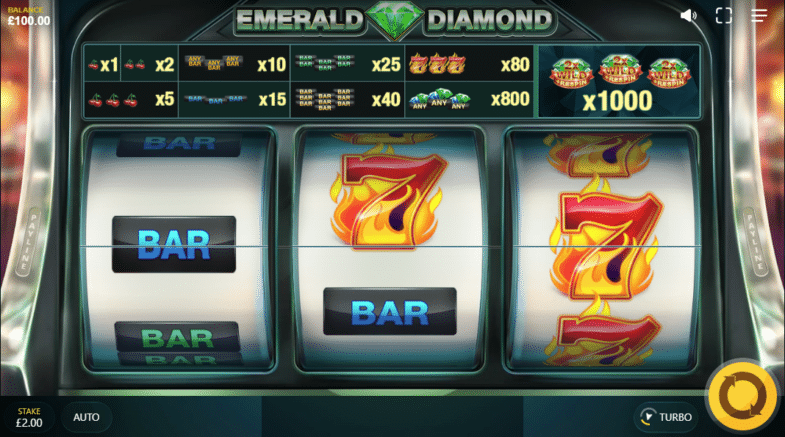 Emerald diamond red tiger machine à sous classique