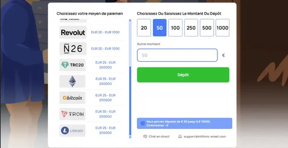 Depots sur Millionz