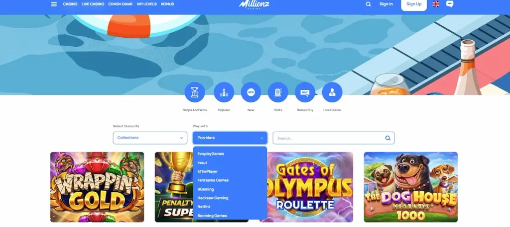 Les meilleurs fournisseurs de jeux sont sur Millions casino