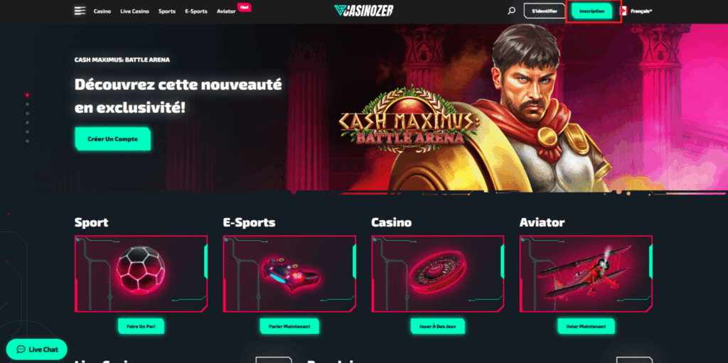 Casinozer registratie schermafbeelding