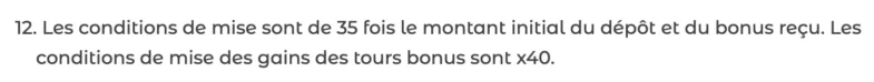 condition de mise
