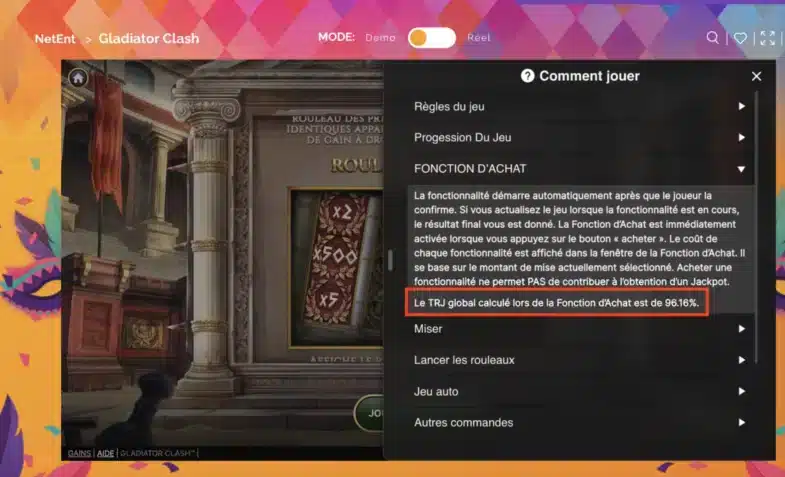 fonction d achat arlequin casino